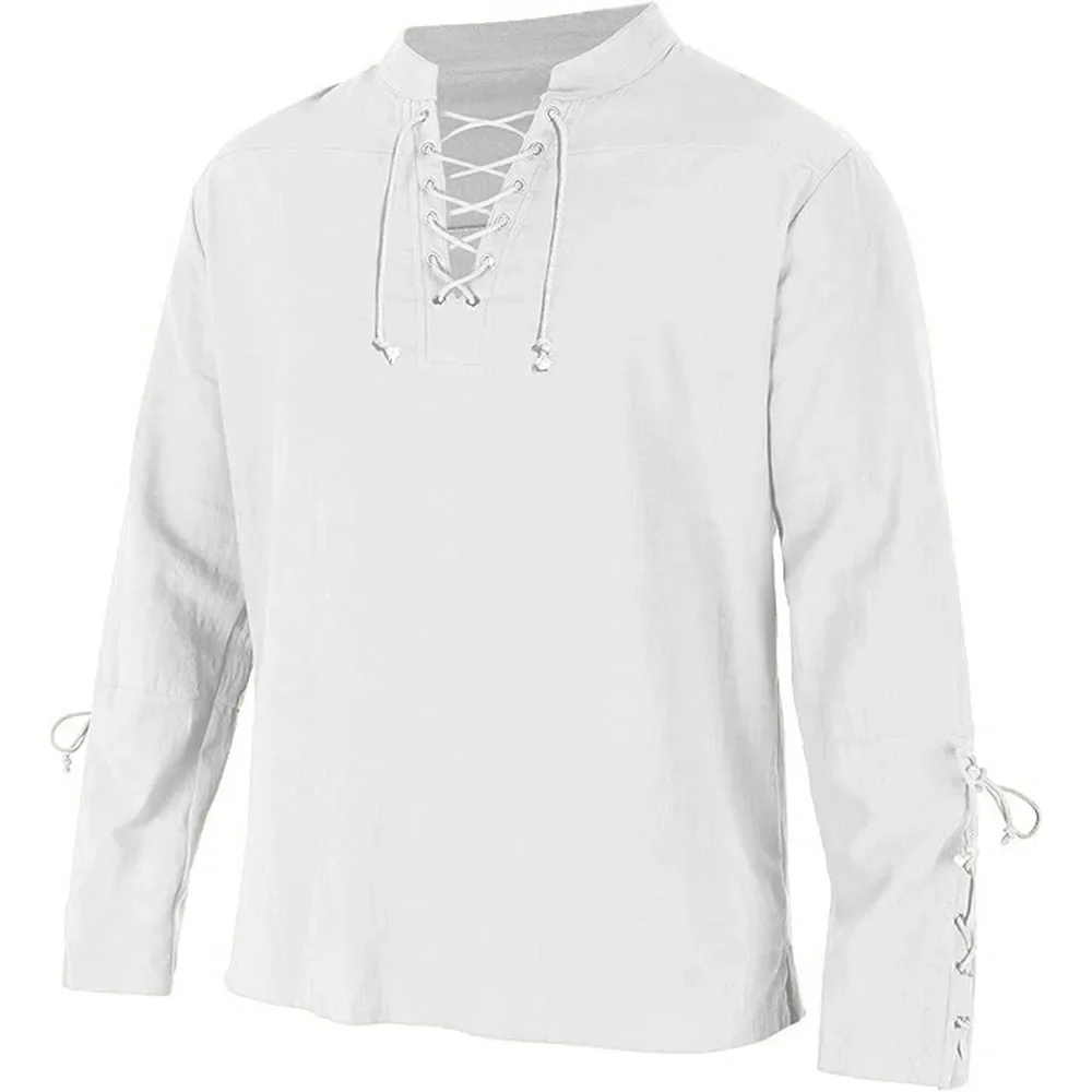 Medieval Gothic Lace Up Pirate Shirt - Camisas de manga larga con cordones