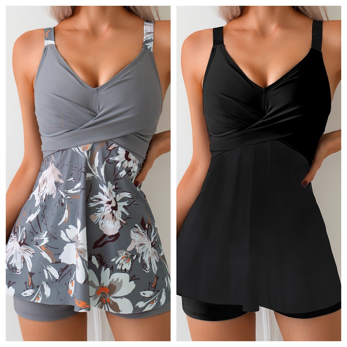 Traje de Baño Tankini de Dos P - Shorts reseña y precio