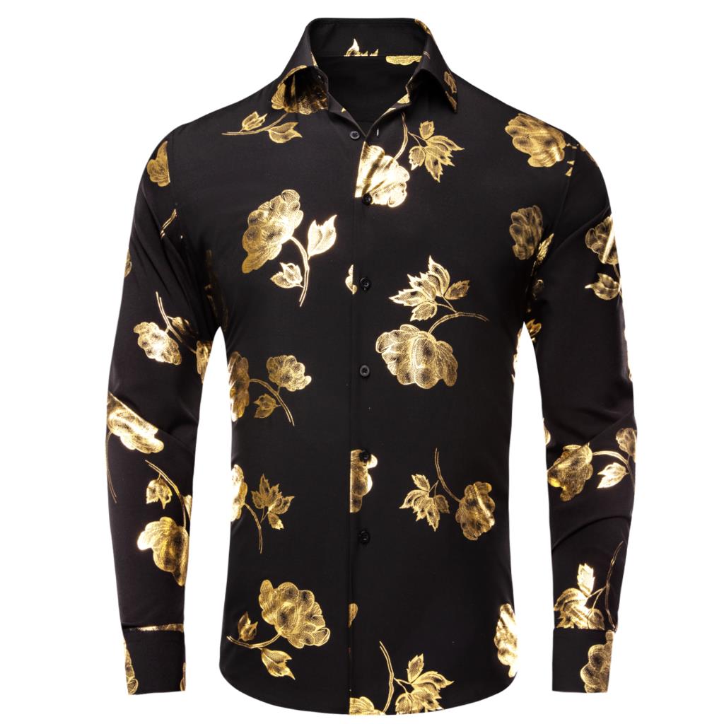 Hi-Tie-camisa de seda negra y  - Mens Satin Silk Dress Shirt reseña y precio