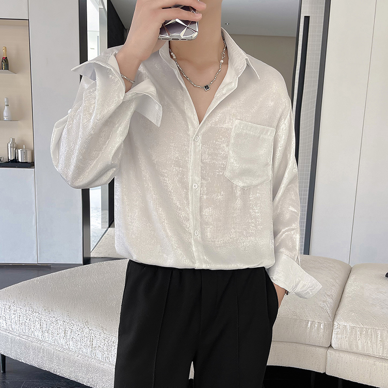 Camisas sexis de satén de seda - Mens Satin Silk Dress Shirt reseña y precio