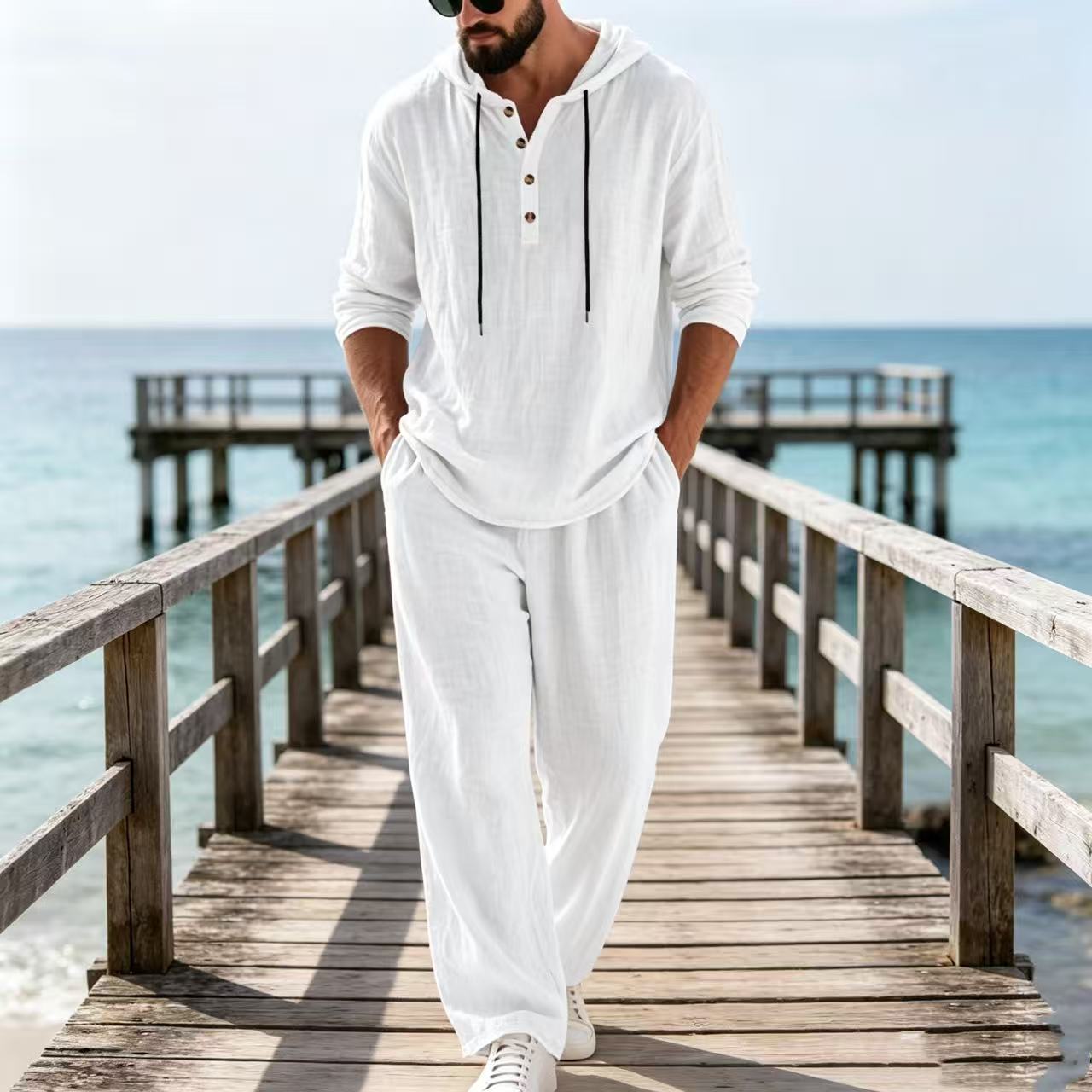 Traje Casual de Lino para Homb - Mens Linen Shirt Long Sleeve reseña y precio