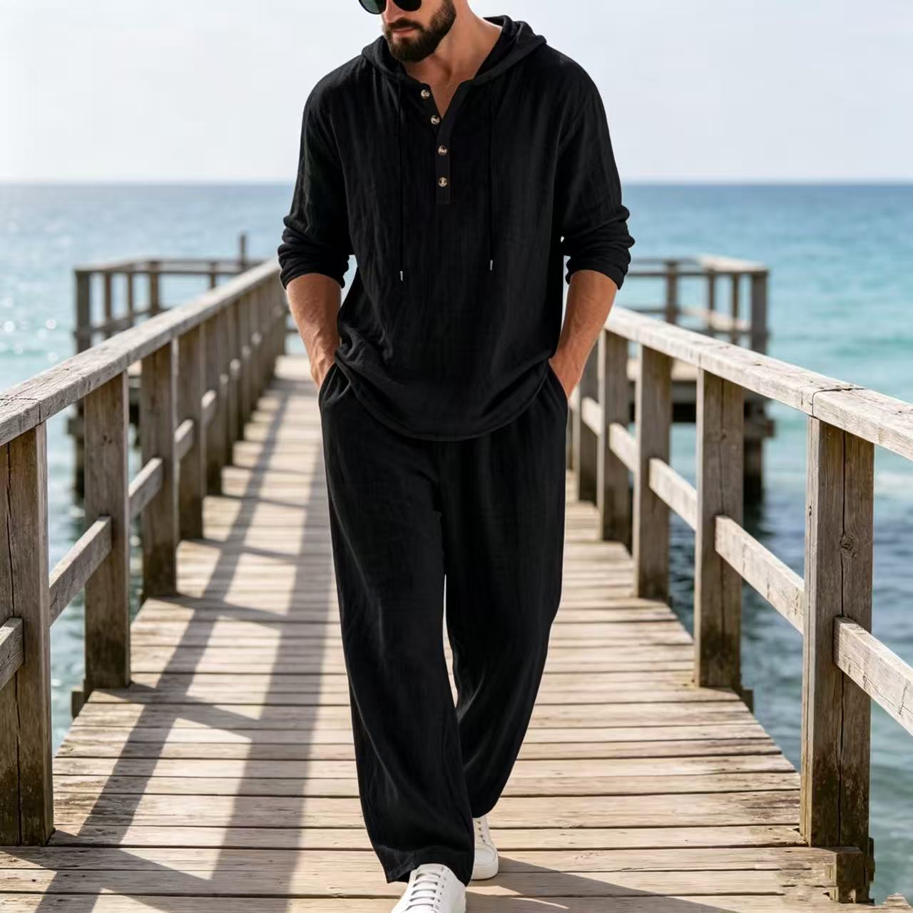 Traje Casual de Lino para Homb - Mens Linen Shirt Long Sleeve reseña y precio