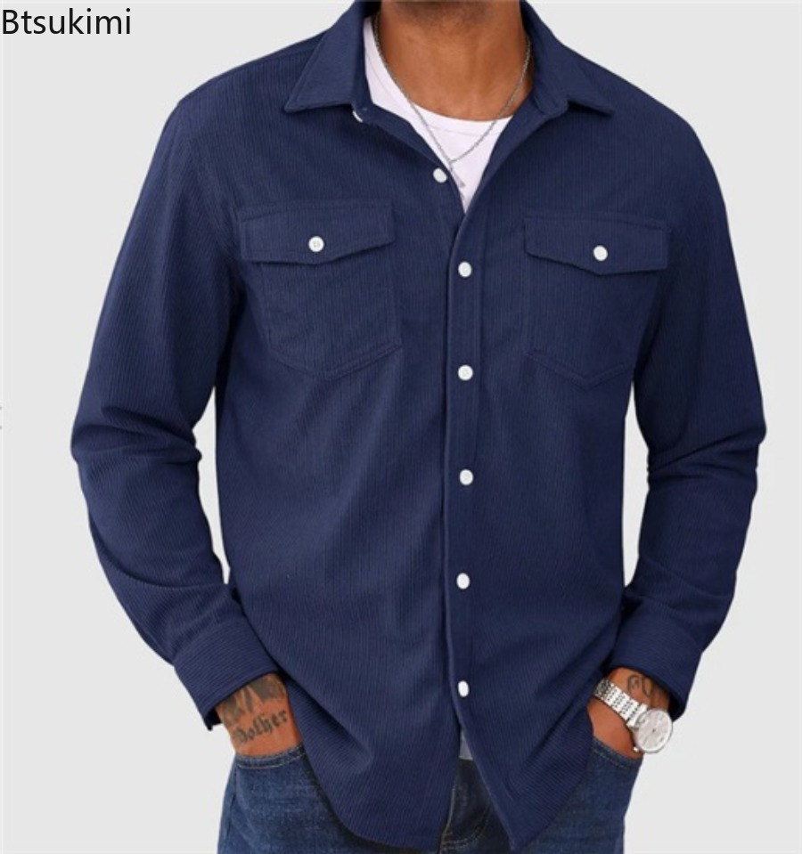 Camisas de pana para hombre 20 - Corduroy Button Up Shirt Men reseña y precio