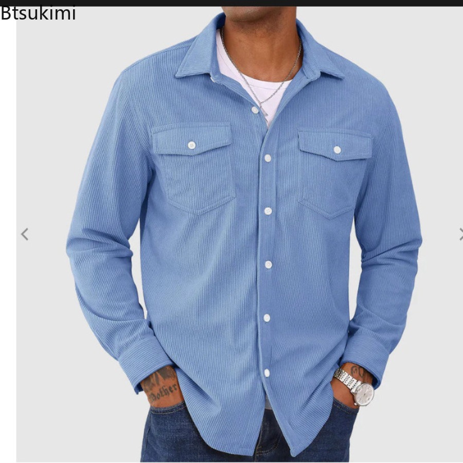 Camisas de pana para hombre 20 - Corduroy Button Up Shirt Men reseña y precio