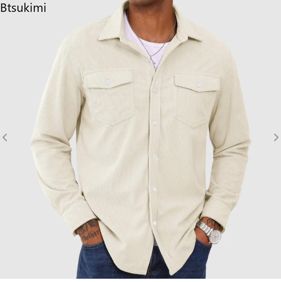 Camisas de pana para hombre 20 - Corduroy Button Up Shirt Men reseña y precio