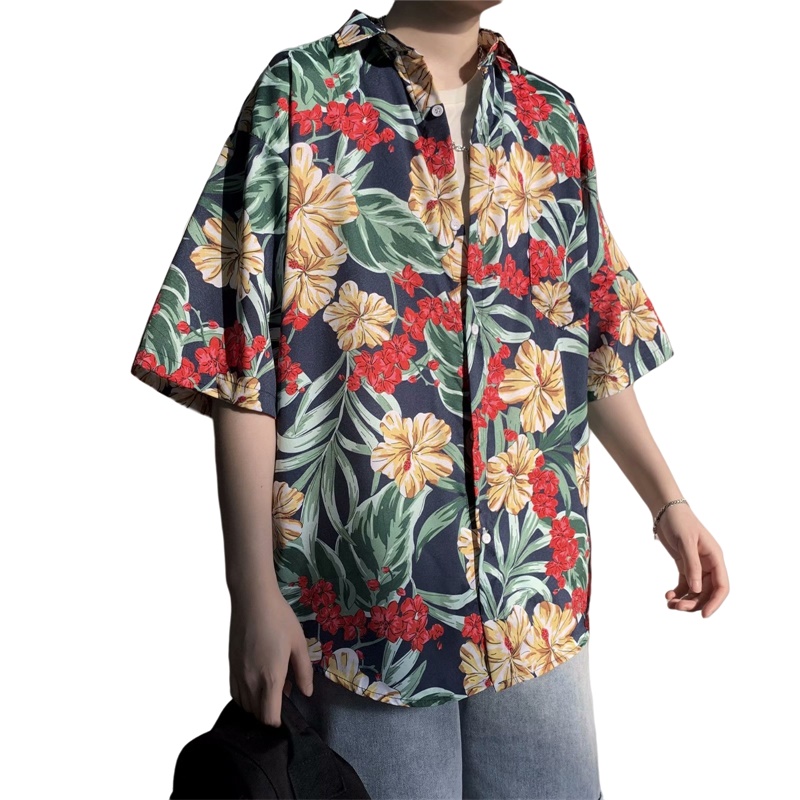 Camisa de manga corta con esta - Vintage Hawaiian Floral Shirt reseña y precio