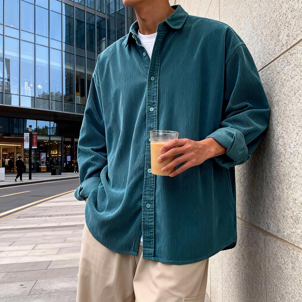 Nueva Camisa de Pana para Homb - Corduroy Button Up Shirt Men reseña y precio