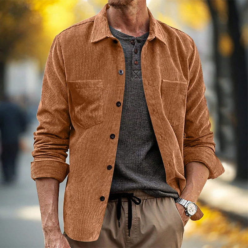Camisas de pana con textura a  - Corduroy Button Up Shirt Men reseña y precio