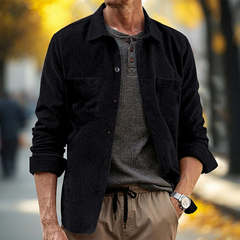 Camisas de pana con textura a  - Corduroy Button Up Shirt Men reseña y precio