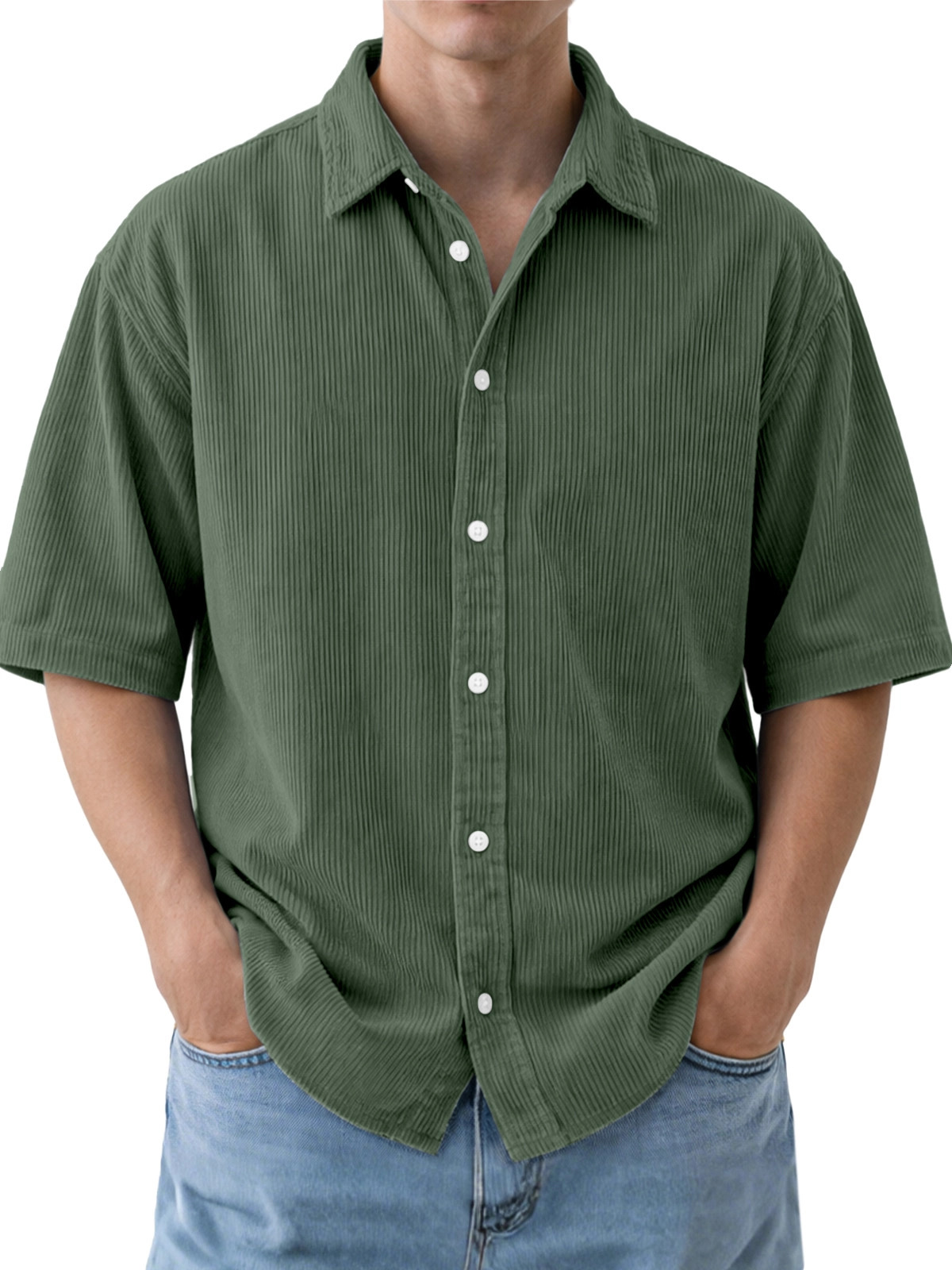 Camisas Polo Retro de Pana par - Corduroy Button Up Shirt Men reseña y precio