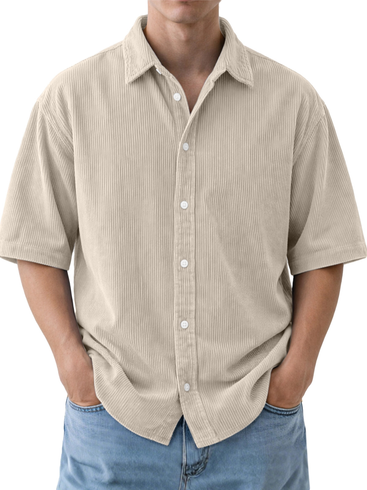 Camisas Polo Retro de Pana par - Corduroy Button Up Shirt Men reseña y precio