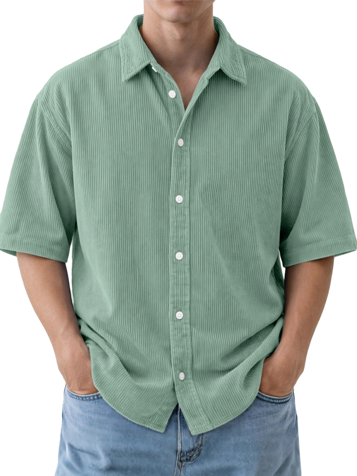 Camisas Polo Retro de Pana par - Corduroy Button Up Shirt Men reseña y precio