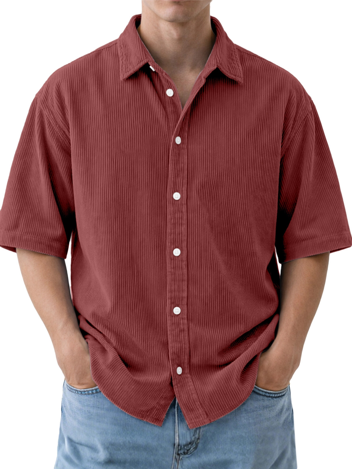 Camisas Polo Retro de Pana par - Corduroy Button Up Shirt Men reseña y precio