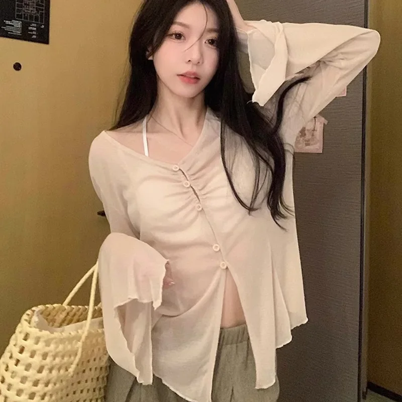 Blusa con mangas acampanadas t - Shirts reseña y precio