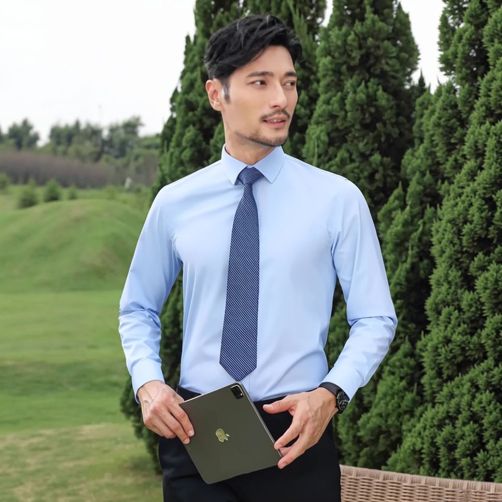 Camisa de manga larga para hom - Breathable Bamboo Fiber Shirt Non Iron reseña y precio