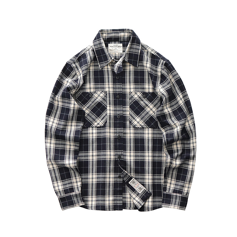 Otoño nuevo japonés Retro 300g - Flannel Plaid Shirt Heavy Weight reseña y precio
